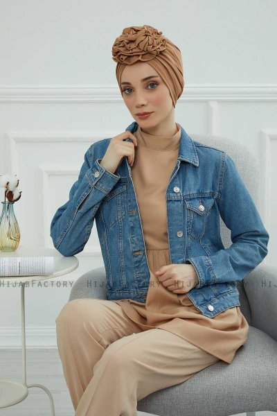 Kerstin - Turbante De Algodón Marrón Claro