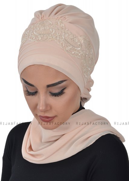 Celine - Turbante Chiffon Beige - Ayse Turban