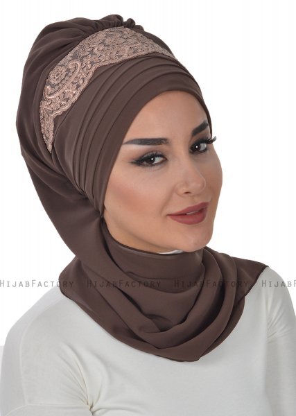 Celine - Turbante Chiffon Marrón - Ayse Turban