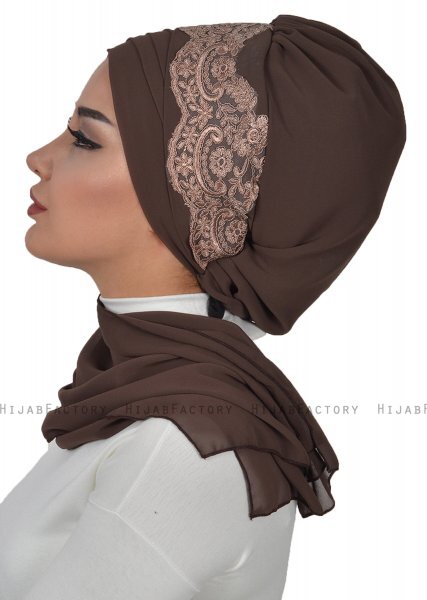 Celine - Turbante Chiffon Marrón - Ayse Turban