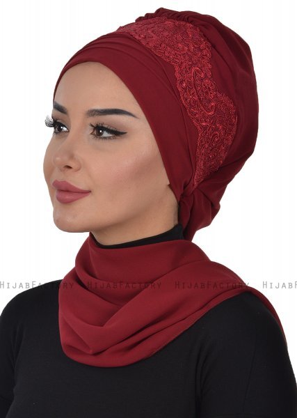Celine - Turbante Chiffon Burdeos - Ayse Turban
