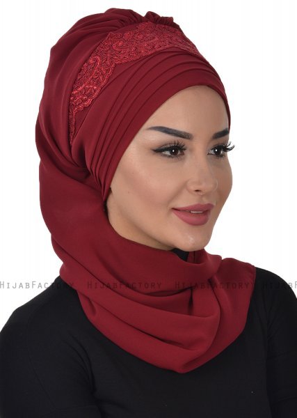 Celine - Turbante Chiffon Burdeos - Ayse Turban