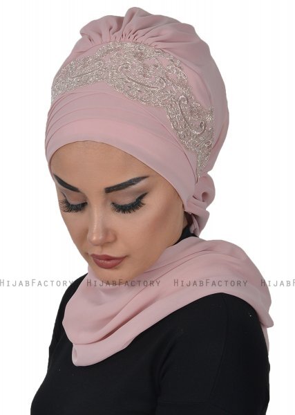 Celine - Turbante Chiffon Rosa De Antaño - Ayse Turban