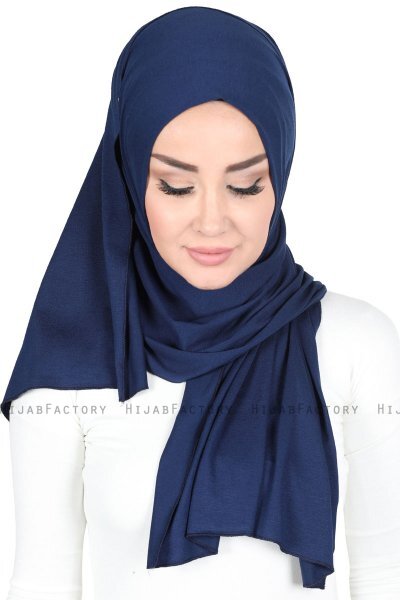 Sigrid - Hijab De Algodón Azul Marino - Ayse Turban