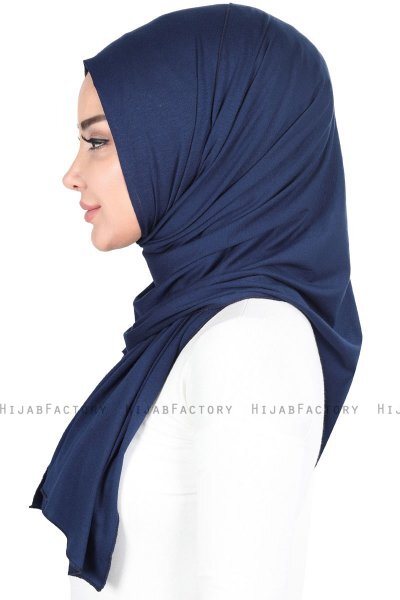 Sigrid - Hijab De Algodón Azul Marino - Ayse Turban