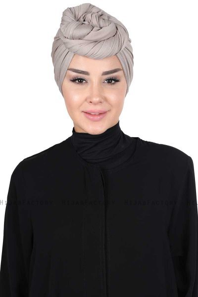 Sigrid - Hijab De Algodón Taupe - Ayse Turban