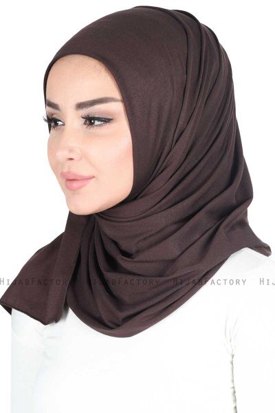Sigrid - Hijab De Algodón Marrón - Ayse Turban