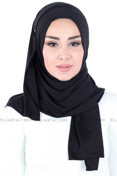 Sigrid - Hijab De Algodón Negro - Ayse Turban