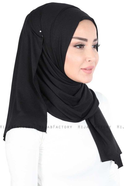 Sigrid - Hijab De Algodón Negro - Ayse Turban