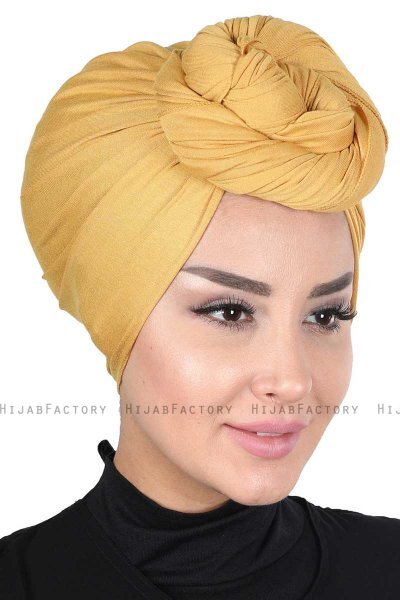 Sigrid - Hijab De Algodón Mostaza - Ayse Turban