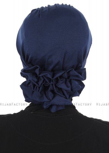 Monica - Turbante De Algodón Azul Marino - Ayse Turban