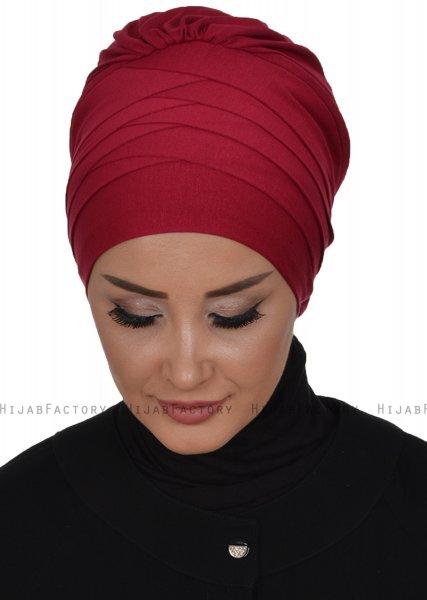 Monica - Turbante De Algodón Burdeos - Ayse Turban