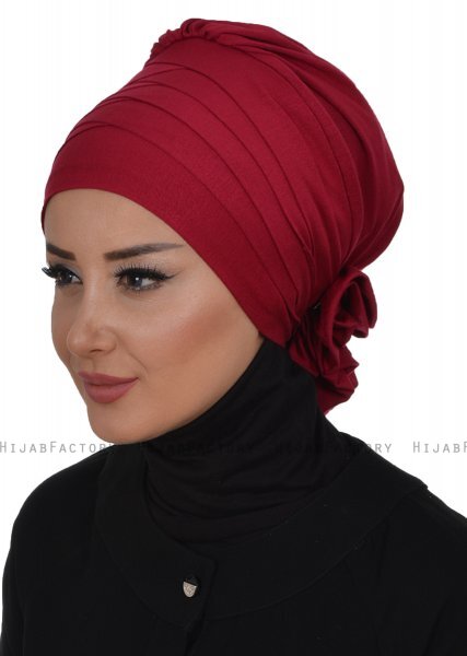 Monica - Turbante De Algodón Burdeos - Ayse Turban