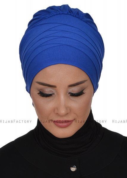 Monica - Turbante De Algodón Azul - Ayse Turban