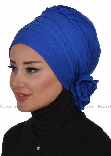 Monica - Turbante De Algodón Azul - Ayse Turban