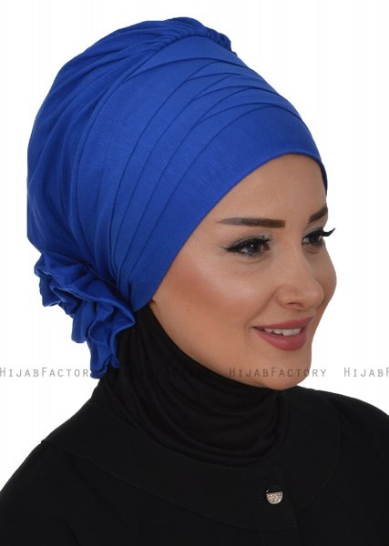 Monica - Turbante De Algodón Azul - Ayse Turban