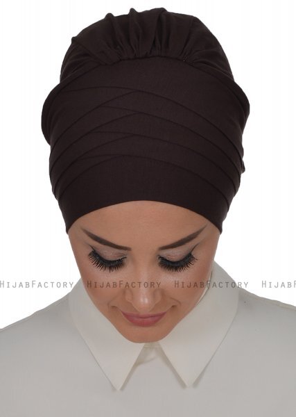Monica - Turbante De Algodón Marrón - Ayse Turban