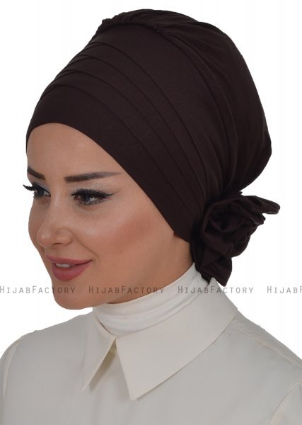 Monica - Turbante De Algodón Marrón - Ayse Turban