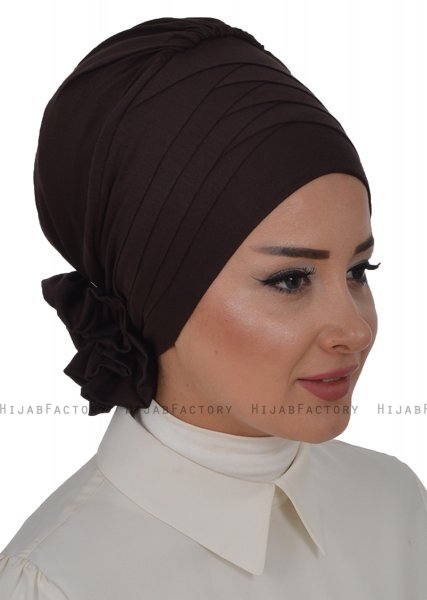 Monica - Turbante De Algodón Marrón - Ayse Turban