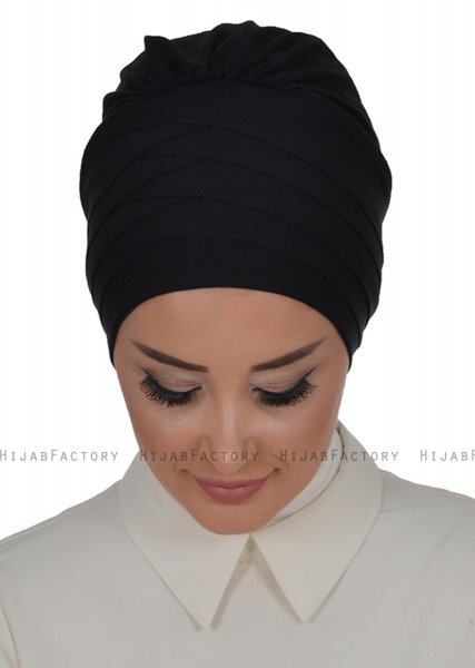 Monica - Turbante De Algodón Negro - Ayse Turban