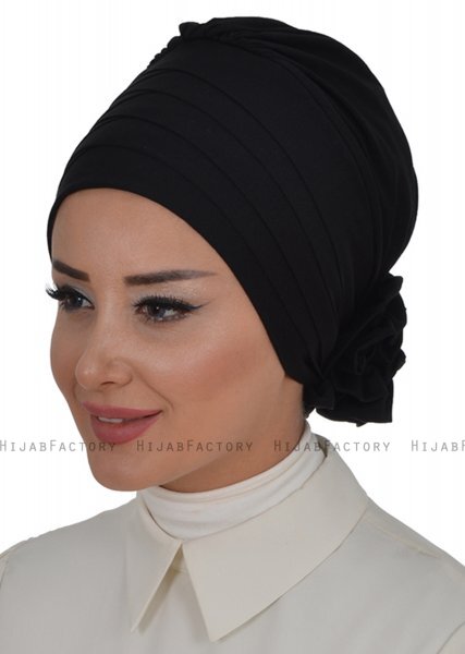 Monica - Turbante De Algodón Negro - Ayse Turban