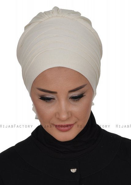 Monica - Turbante De Algodón Blanquecino - Ayse Turban