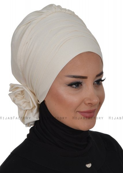 Monica - Turbante De Algodón Blanquecino - Ayse Turban