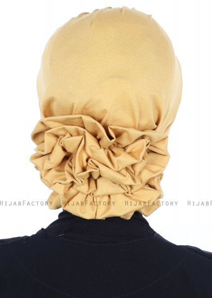 Monica - Turbante De Algodón Mostaza - Ayse Turban
