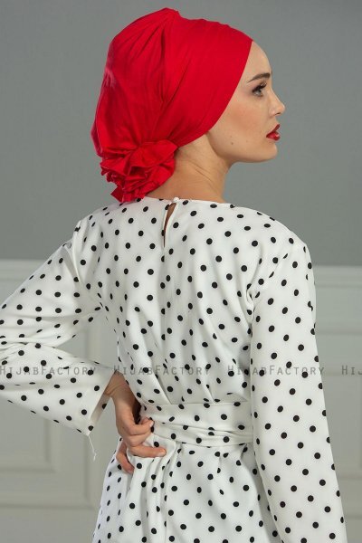 Monica - Turbante De Algodón Rojo - Ayse Turban