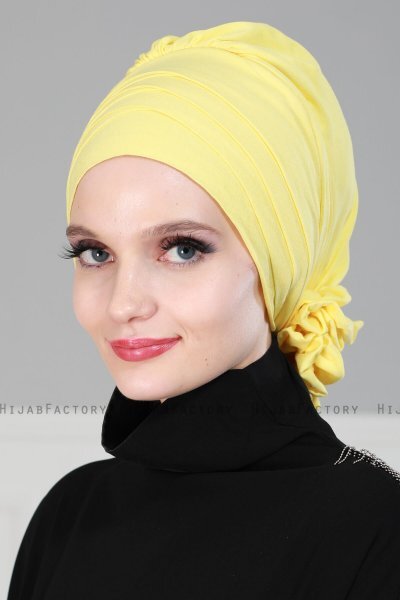 Monica - Turbante De Algodón Amarillo - Ayse Turban
