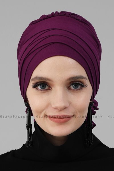 Monica - Turbante De Algodón Púrpura - Ayse Turban