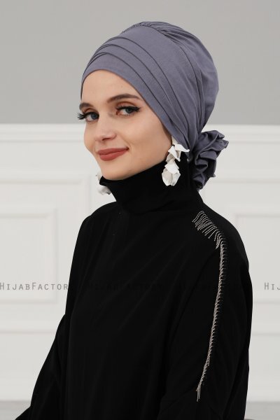 Monica - Turbante De Algodón Gris - Ayse Turban