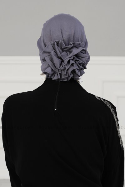 Monica - Turbante De Algodón Gris - Ayse Turban