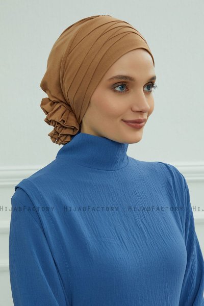 Monica - Turbante De Algodón Marrón Claro