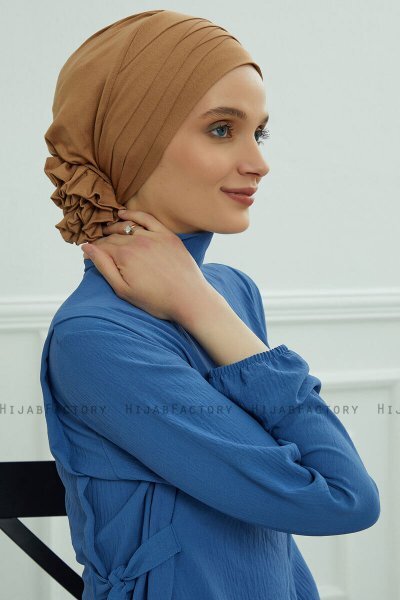 Monica - Turbante De Algodón Marrón Claro
