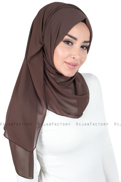 Joline - Hijab Chiffon Premium Marrón