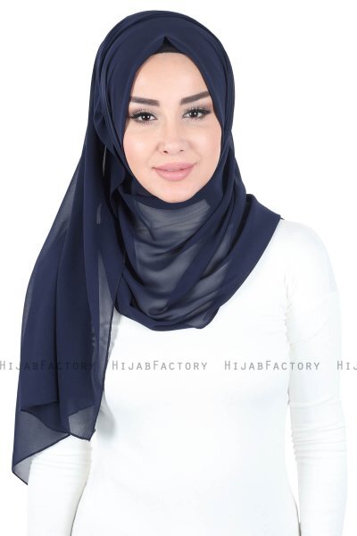 Joline - Hijab Chiffon Premium Azul Marino