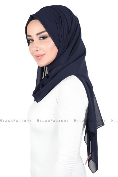 Joline - Hijab Chiffon Premium Azul Marino