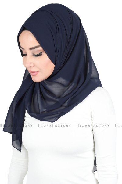 Joline - Hijab Chiffon Premium Azul Marino