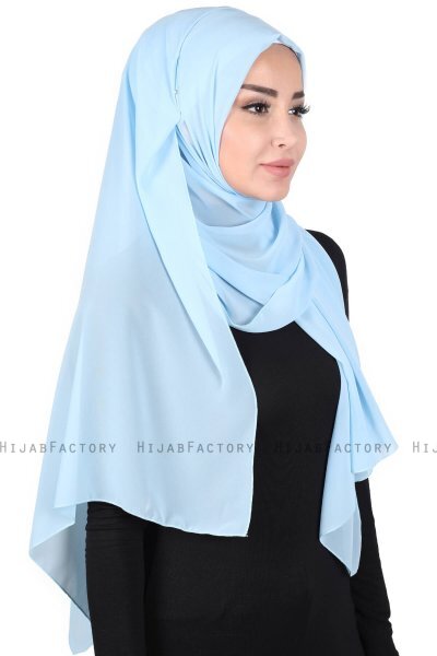 Joline - Hijab Chiffon Premium Azul Claro