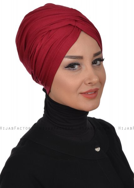 Fiona - Turbante De Algodón Burdeos - Ayse Turban