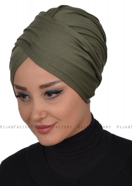 Fiona - Turbante De Algodón Caqui - Ayse Turban