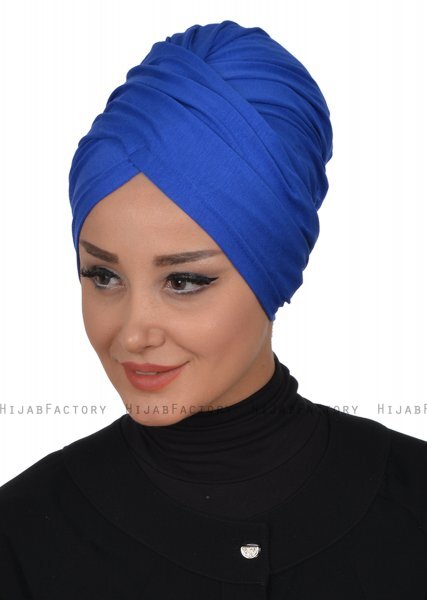 Fiona - Turbante De Algodón Azul - Ayse Turban
