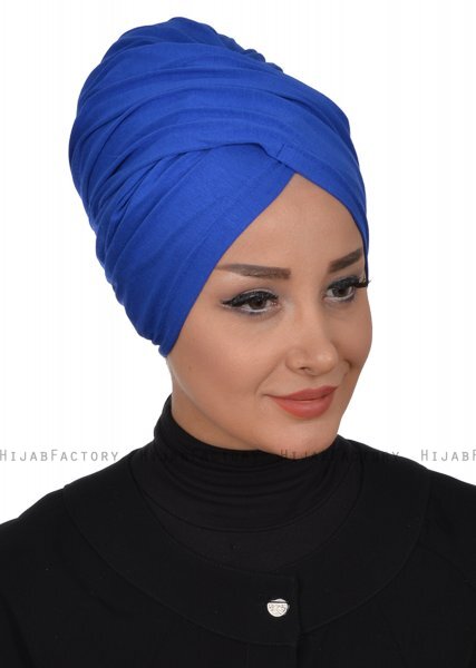 Fiona - Turbante De Algodón Azul - Ayse Turban