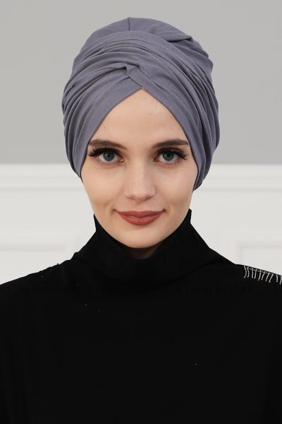 Fiona - Turbante De Algodón Gris - Ayse Turban