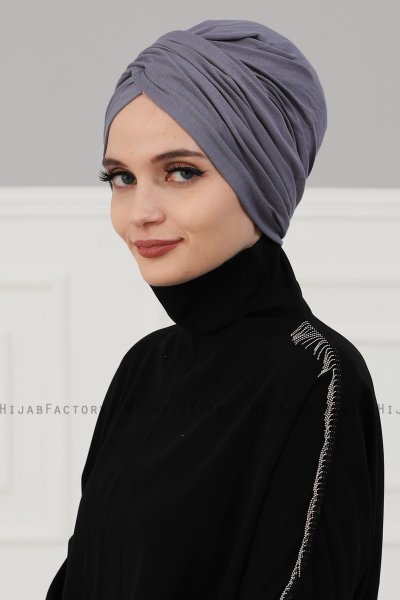 Fiona - Turbante De Algodón Gris - Ayse Turban