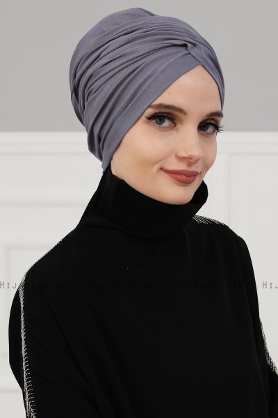 Fiona - Turbante De Algodón Gris - Ayse Turban
