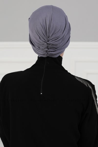 Fiona - Turbante De Algodón Gris - Ayse Turban
