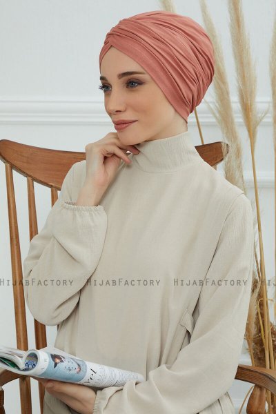 Fiona - Turbante De Algodón Salmón