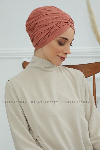 Fiona - Turbante De Algodón Salmón